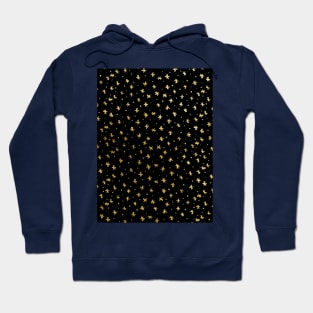 Snowflakes and dots - black and gold Hoodie